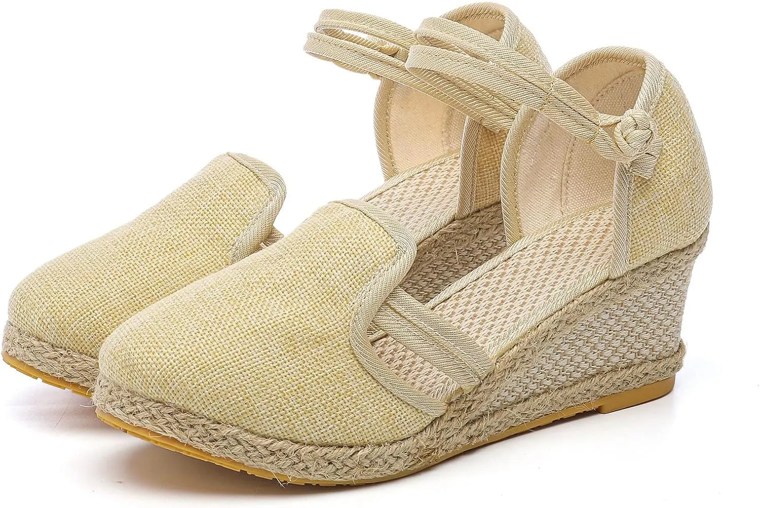 Closed Toe Sandals Women 2025, Women's Ankle Strap Espadrille Wedge Sandals Casual Low Wedge Heel Ankle Strap Espadrille Comfortable Platform Wedge Shoes