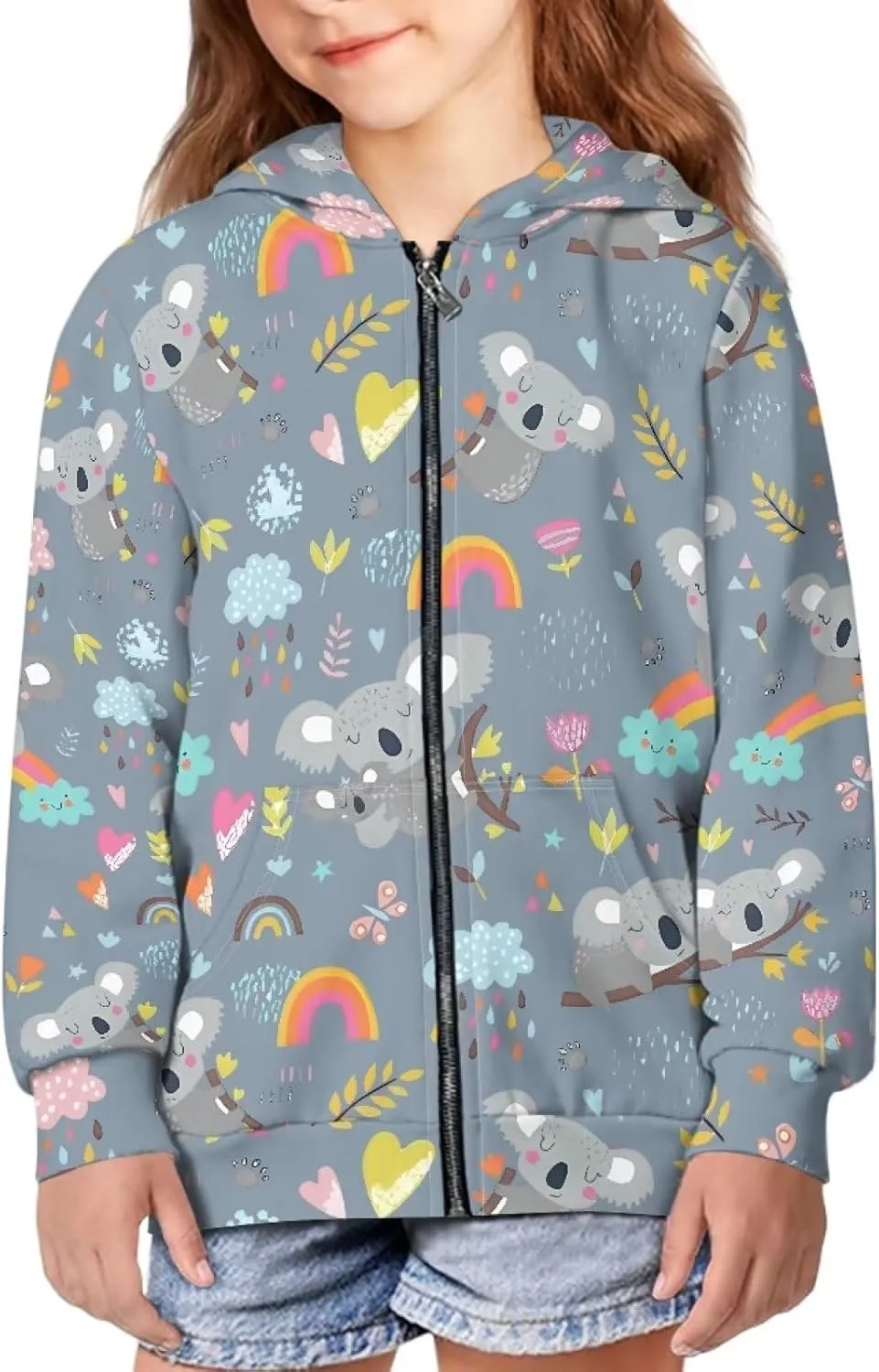 Coloranimal Kids Clothes Full Zip Up Hoody Sweatshirts for Girls and Boys Active Hoodies Ages 6-16year