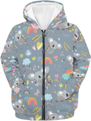 Coloranimal Kids Clothes Full Zip Up Hoody Sweatshirts for Girls and Boys Active Hoodies Ages 6-16year