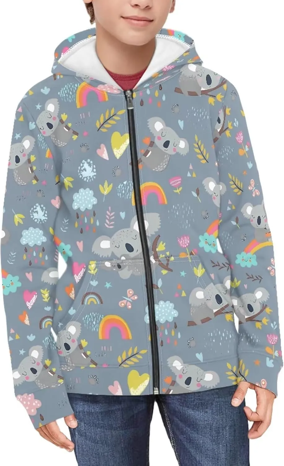 Coloranimal Kids Clothes Full Zip Up Hoody Sweatshirts for Girls and Boys Active Hoodies Ages 6-16year