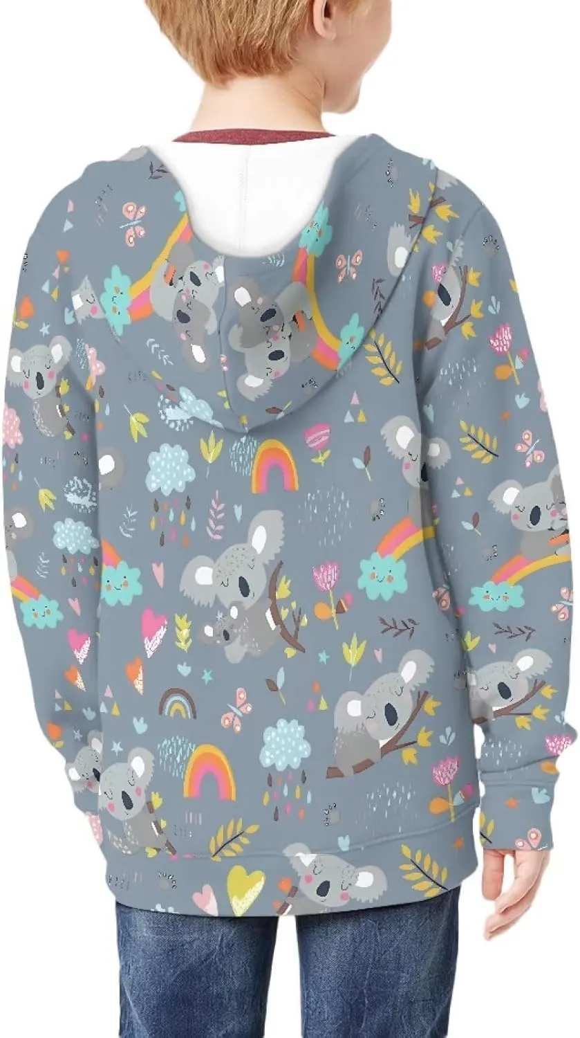 Coloranimal Kids Clothes Full Zip Up Hoody Sweatshirts for Girls and Boys Active Hoodies Ages 6-16year