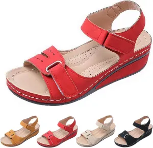 Comfortable Orthopedic Sandals for Women - 2024 New Orthopedic Wedge Sandals for Women, Casual Orthopedic Summer Walking Shoes for Women, Back Strap Open Toe Wedge Sandals for Women