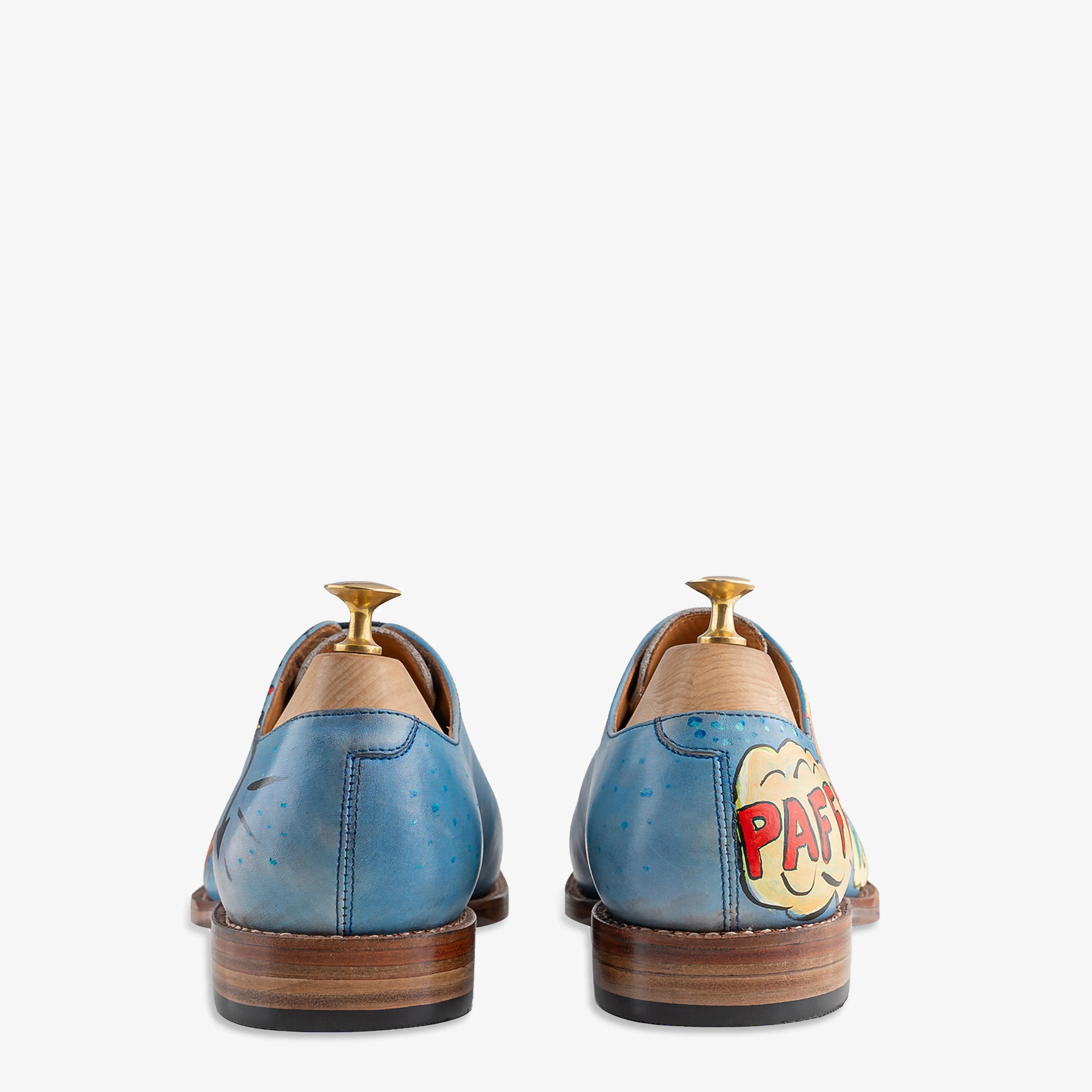 Comic Arctic Blue Wholecut Oxfords - Made to Order