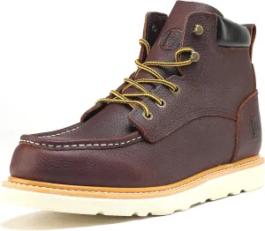 CONRAD Men's Moc Toe Safety Work Boots: 6" & 8" Soft Toe, Composite Toe, Waterproof, Slip Resistant, Puncture-proof EH Safety Boots