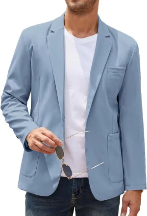 COOFANDY Men's Casual Linen Blazer Lightweight Regular Fit Sport Coat One Button Suit Jacket