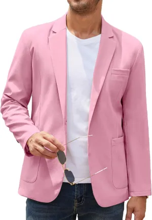 COOFANDY Men's Casual Linen Blazer Lightweight Regular Fit Sport Coat One Button Suit Jacket