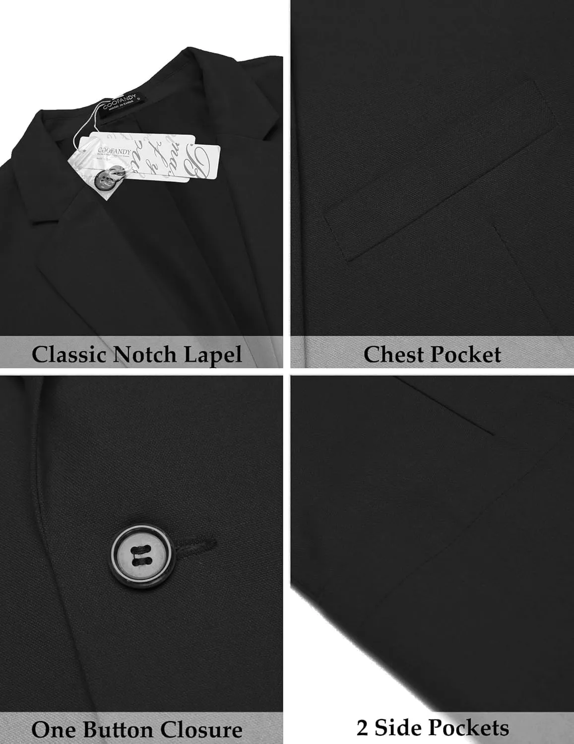 COOFANDY Men's Casual Linen Blazer Lightweight Regular Fit Sport Coat One Button Suit Jacket