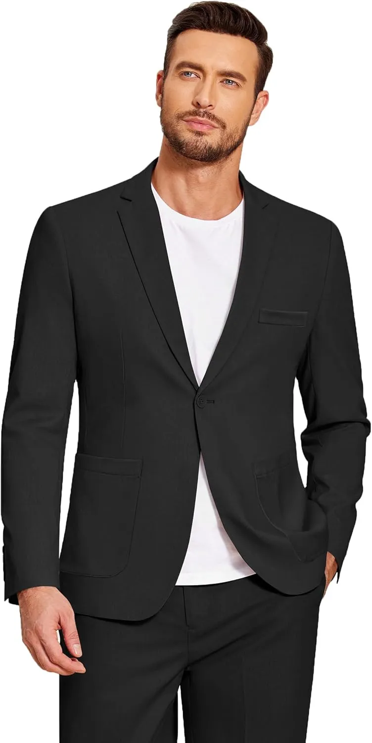 COOFANDY Men's Casual Linen Blazer Lightweight Regular Fit Sport Coat One Button Suit Jacket