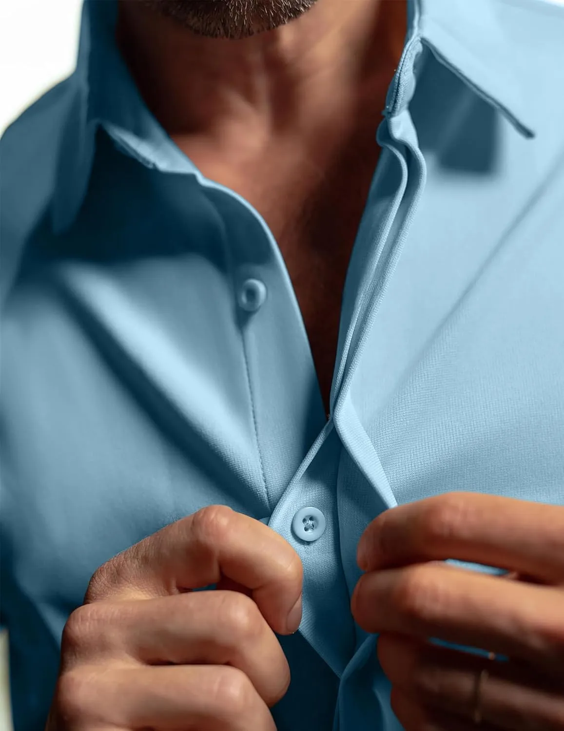 COOFANDY Mens Dress Shirts Button Down Short Sleeve Shirt Summer Shirts Casual Wrinkle Free Muscle Fit Shirts