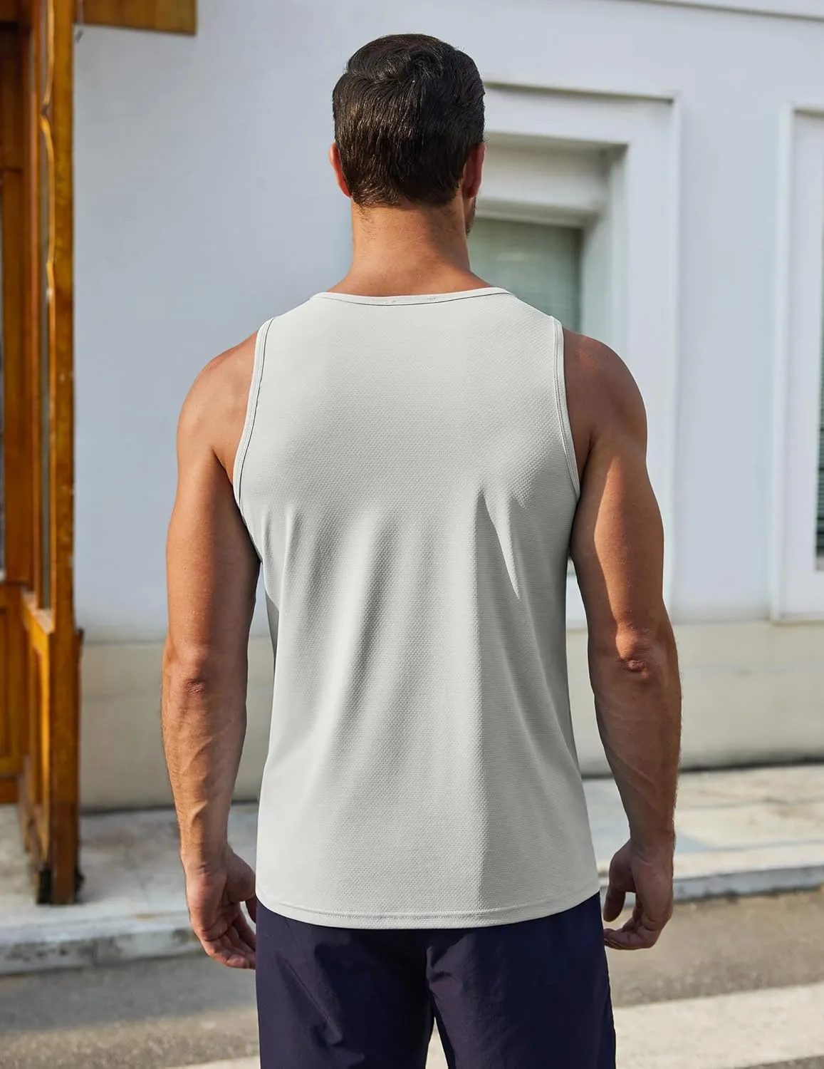 COOFANDY Men's Workout Tank Tops UPF 50  Sleeveless Gym Muscle Shirts Cooling Quick Dry Bodybuilding Tanks for Swim Beach