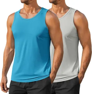 COOFANDY Men's Workout Tank Tops UPF 50  Sleeveless Gym Muscle Shirts Cooling Quick Dry Bodybuilding Tanks for Swim Beach