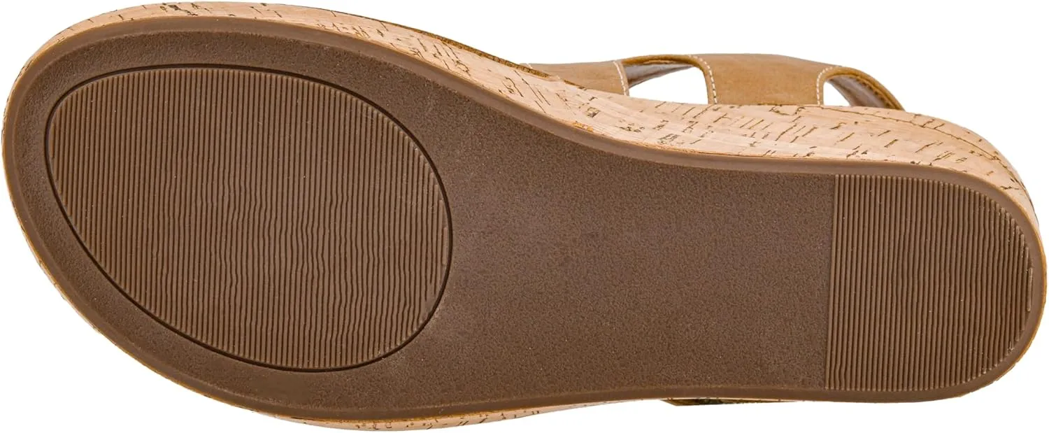 Corkys Footwear Women's Five Oclock Somewhere 2.5-Inch Wedge - Timeless Toe Strap, Hook And Loop Strap Ankle Closure, And Cushioned EVA Insoles For All-Day Comfort