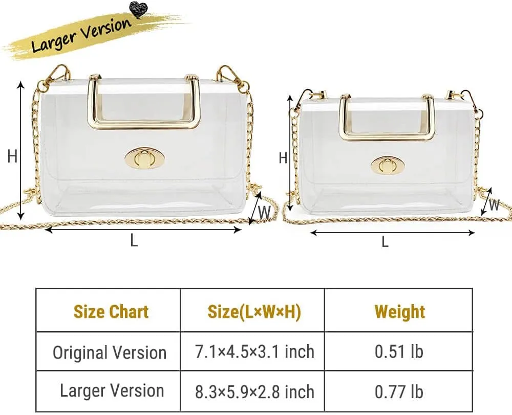 COROMAY Clear Purse for Women, Clear Bag for Stadium Events, Transparent Stadium Purse