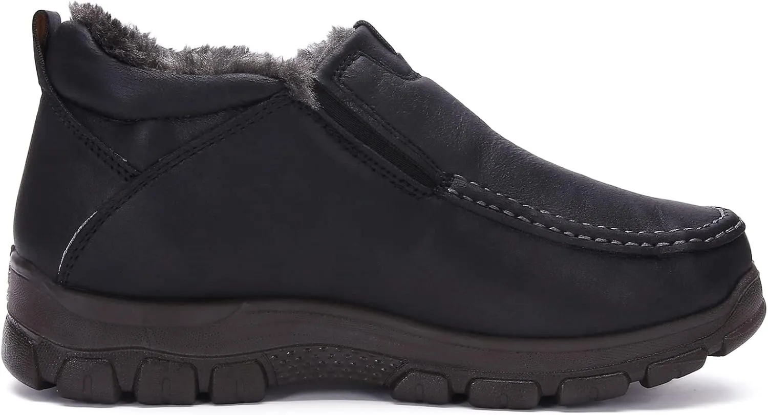 COSIDRAM Men Shoes Winter Snow Boots Cotton-padded Slip on Casual Warm Walking Sneakers House Shoes