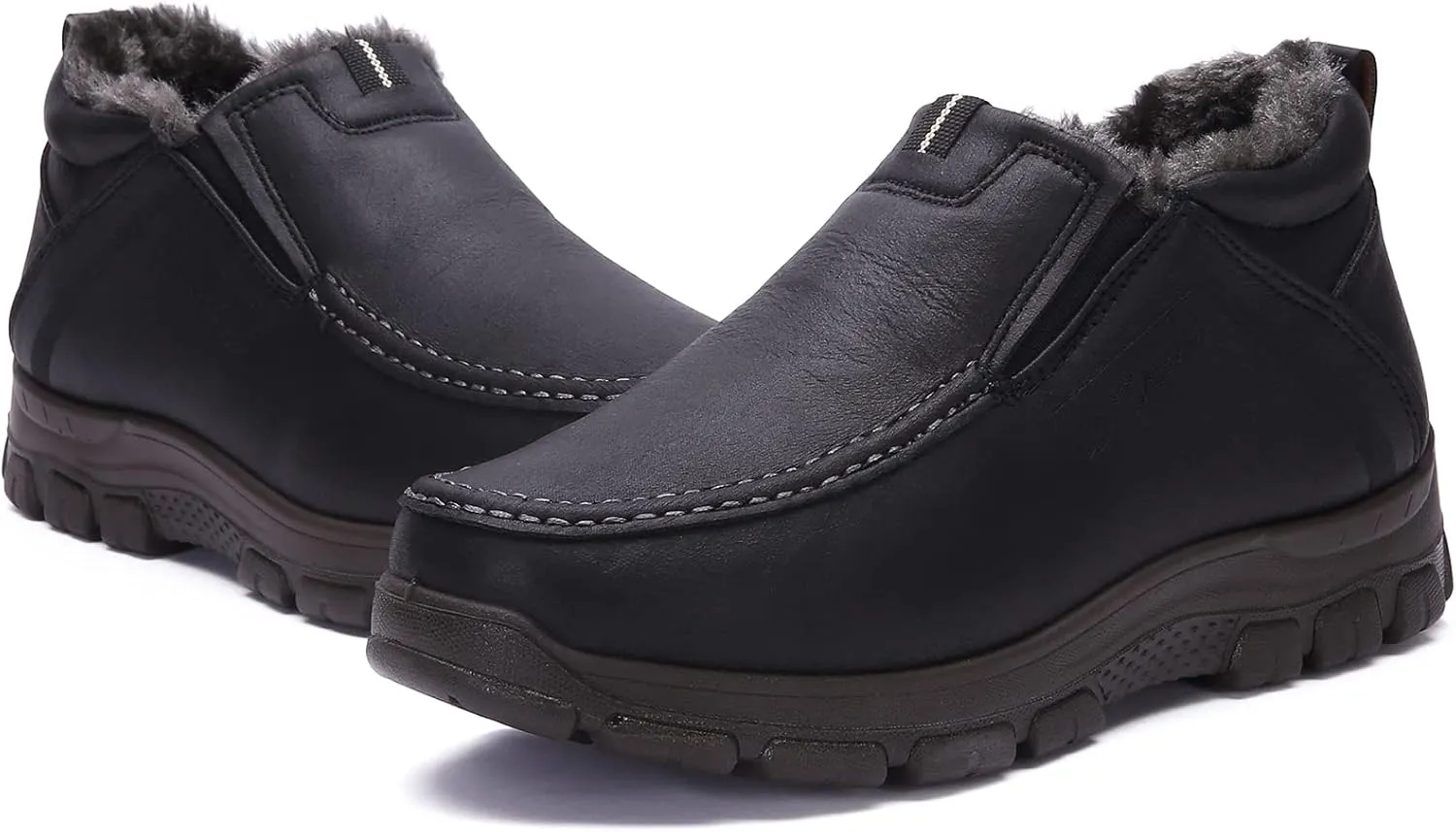 COSIDRAM Men Shoes Winter Snow Boots Cotton-padded Slip on Casual Warm Walking Sneakers House Shoes