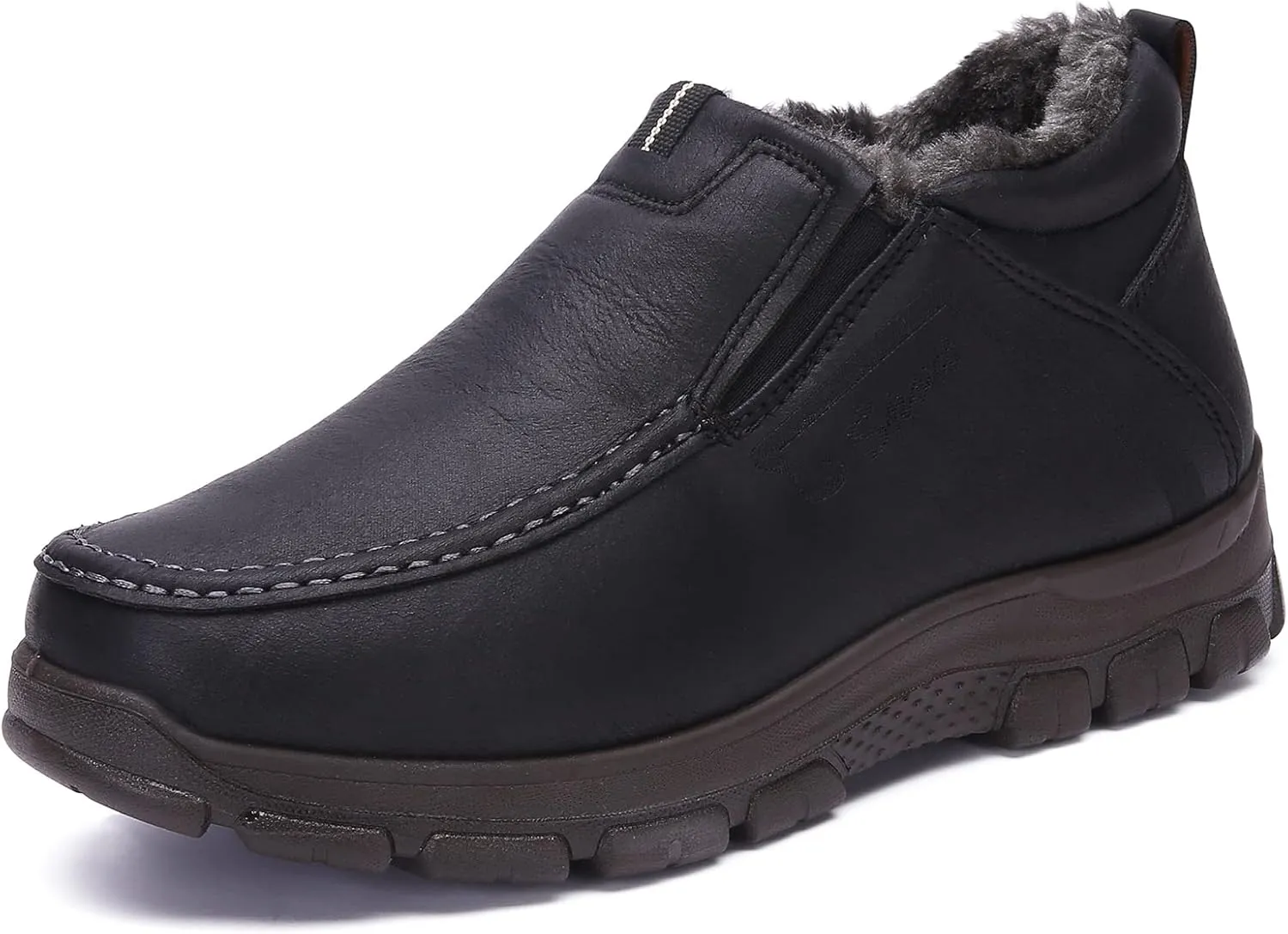 COSIDRAM Men Shoes Winter Snow Boots Cotton-padded Slip on Casual Warm Walking Sneakers House Shoes