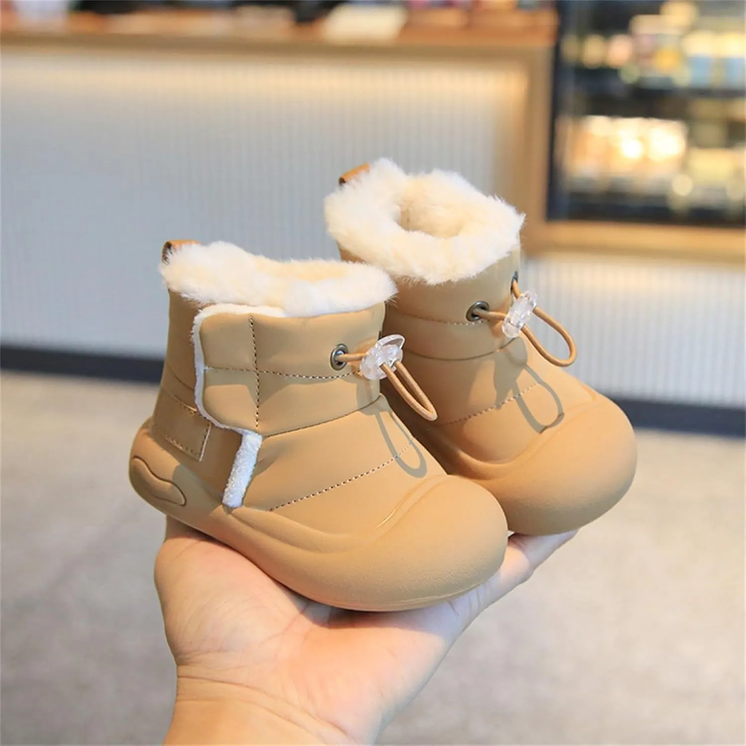 Cotton Fuzzy Snow Booties For Kids Boys Girls Toddler Soft Shoes Winter Outdoor Ski Warm Comfy Non Slip Boots Fashion