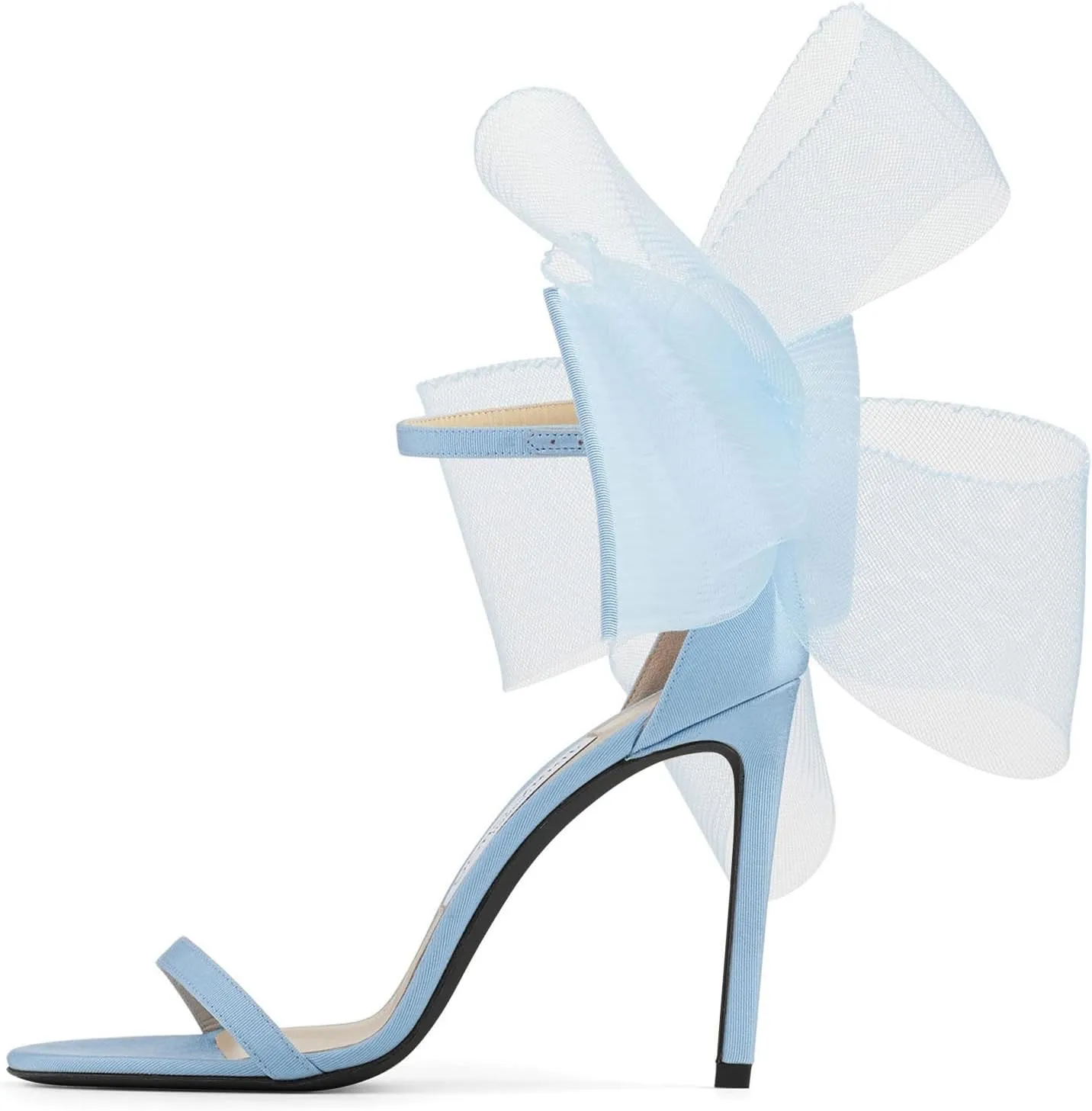 Coutgo Women's Bow Heels Open Toe Stiletto Heels One Strap Party Summer High Heeled Sandals Asymmetric Non-Removable Bow Knot