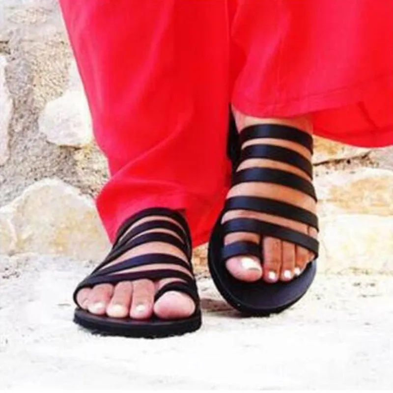 Creamtopmall Flat Gladiator Strap Slippers