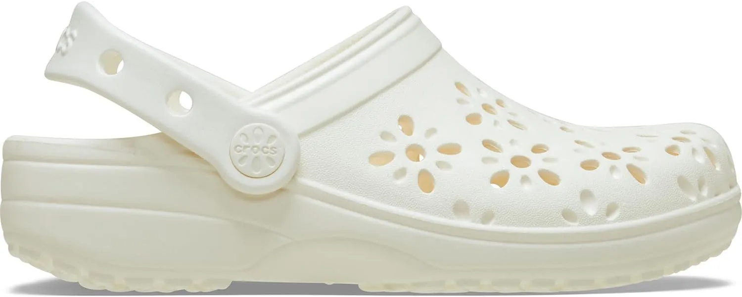 Crocs Unisex-Adult Classic Clogs with Floral Cut Out Design
