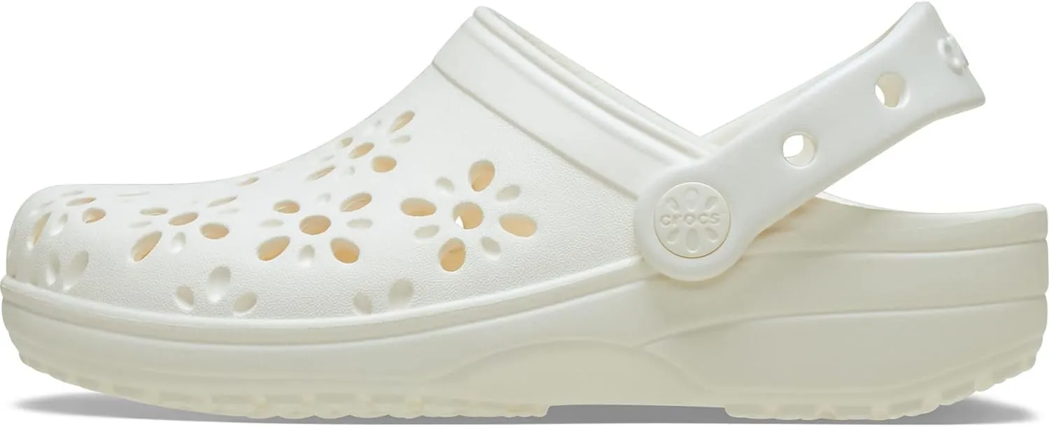 Crocs Unisex-Adult Classic Clogs with Floral Cut Out Design
