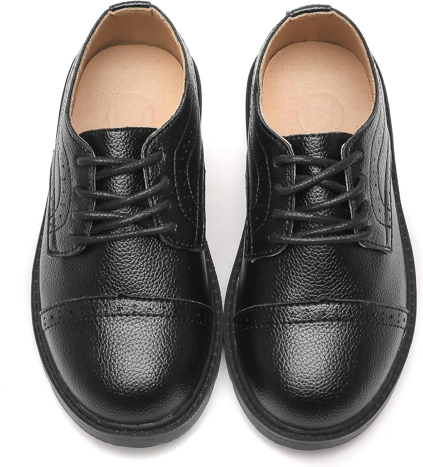DADAWEN Boys Girls Classic Lace-Up Dress Shoes Oxford Shoes Wedding Church School Uniform Shoes (Toddler/Little Kid/Big Kid)