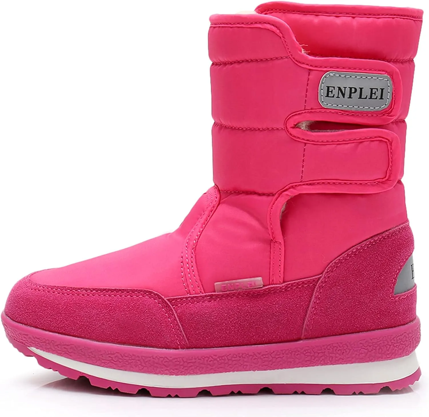 DADAWEN Boys Girls Snow Boots Kids Outdoor Warm Waterproof Slip Resistant Cold Weather Winter Boots