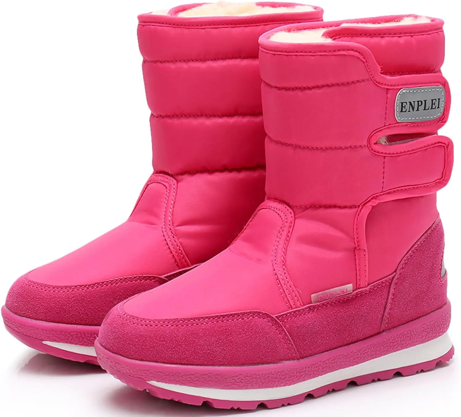 DADAWEN Boys Girls Snow Boots Kids Outdoor Warm Waterproof Slip Resistant Cold Weather Winter Boots