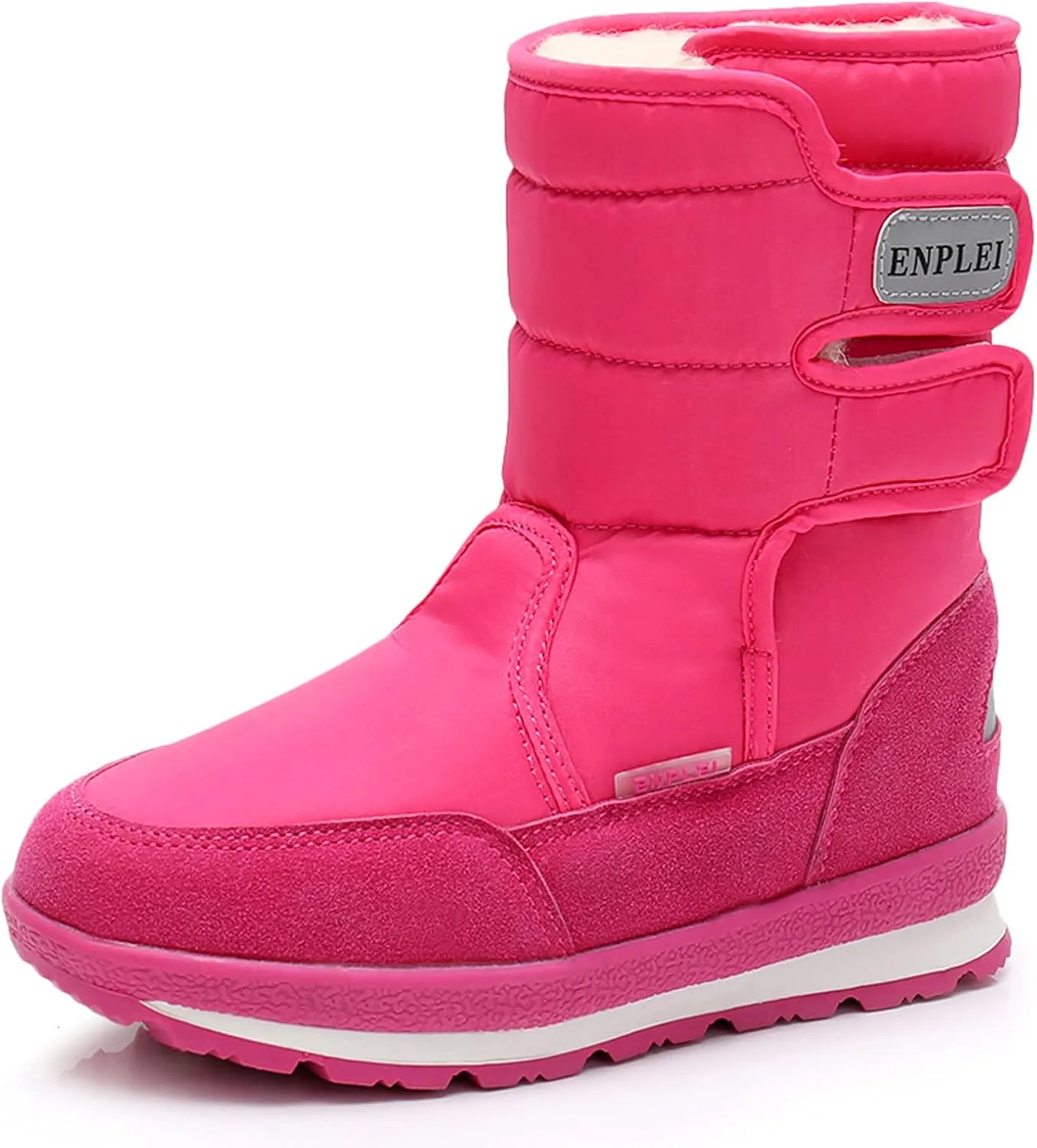 DADAWEN Boys Girls Snow Boots Kids Outdoor Warm Waterproof Slip Resistant Cold Weather Winter Boots
