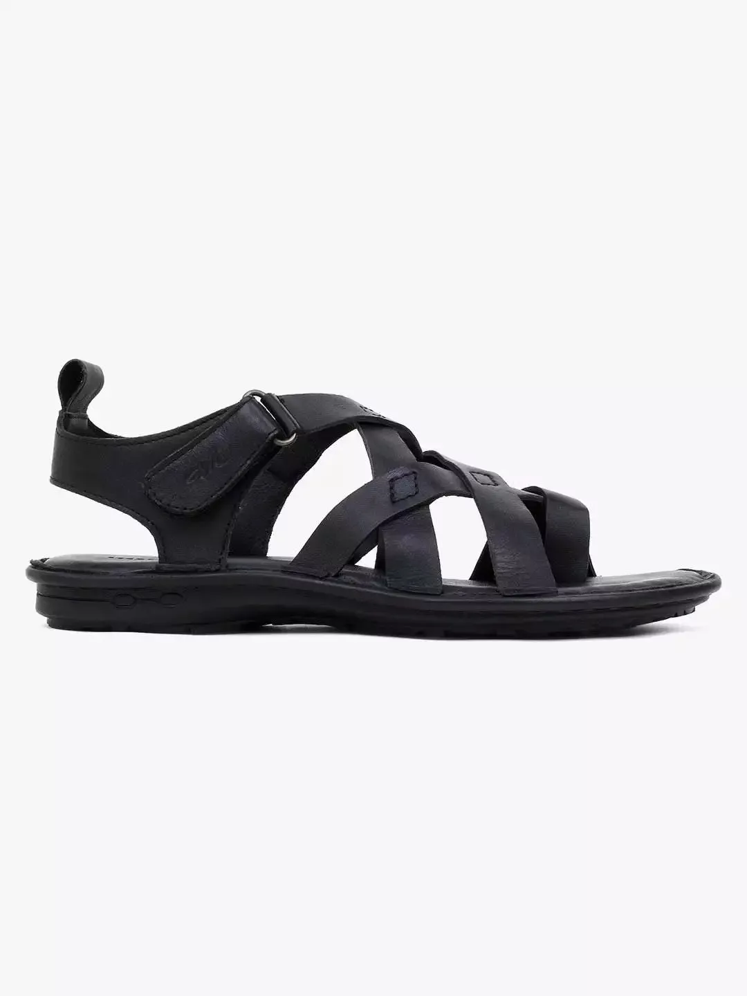 Dalton Black Leather Sandals