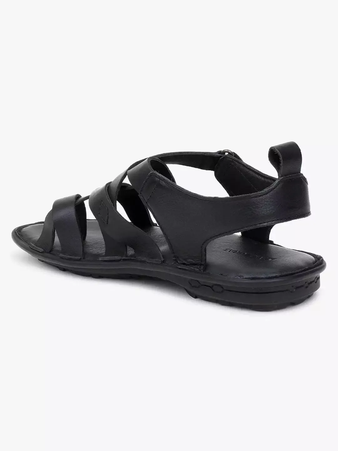 Dalton Black Leather Sandals