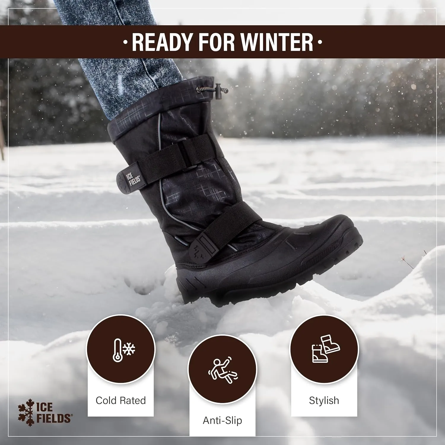 Darrell Men's Winter Snow Boots, Insulated, Warm, Waterproof Shell