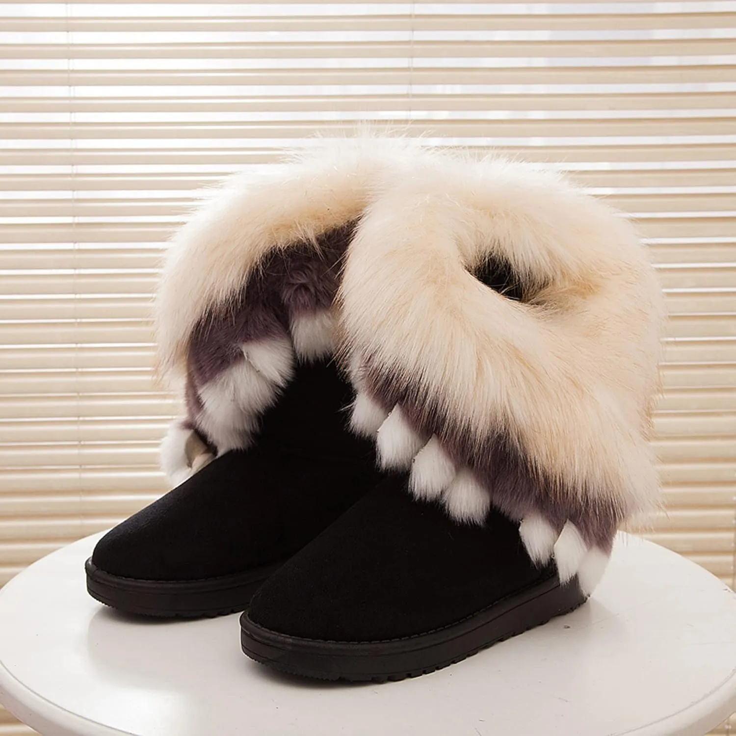 Dear Time Women's Warm Winter Snow Boots Wide Mid Calf Fashion Casual Ankle Booties Outdoor Anti-Slip Platform Boots Shoes for Girls