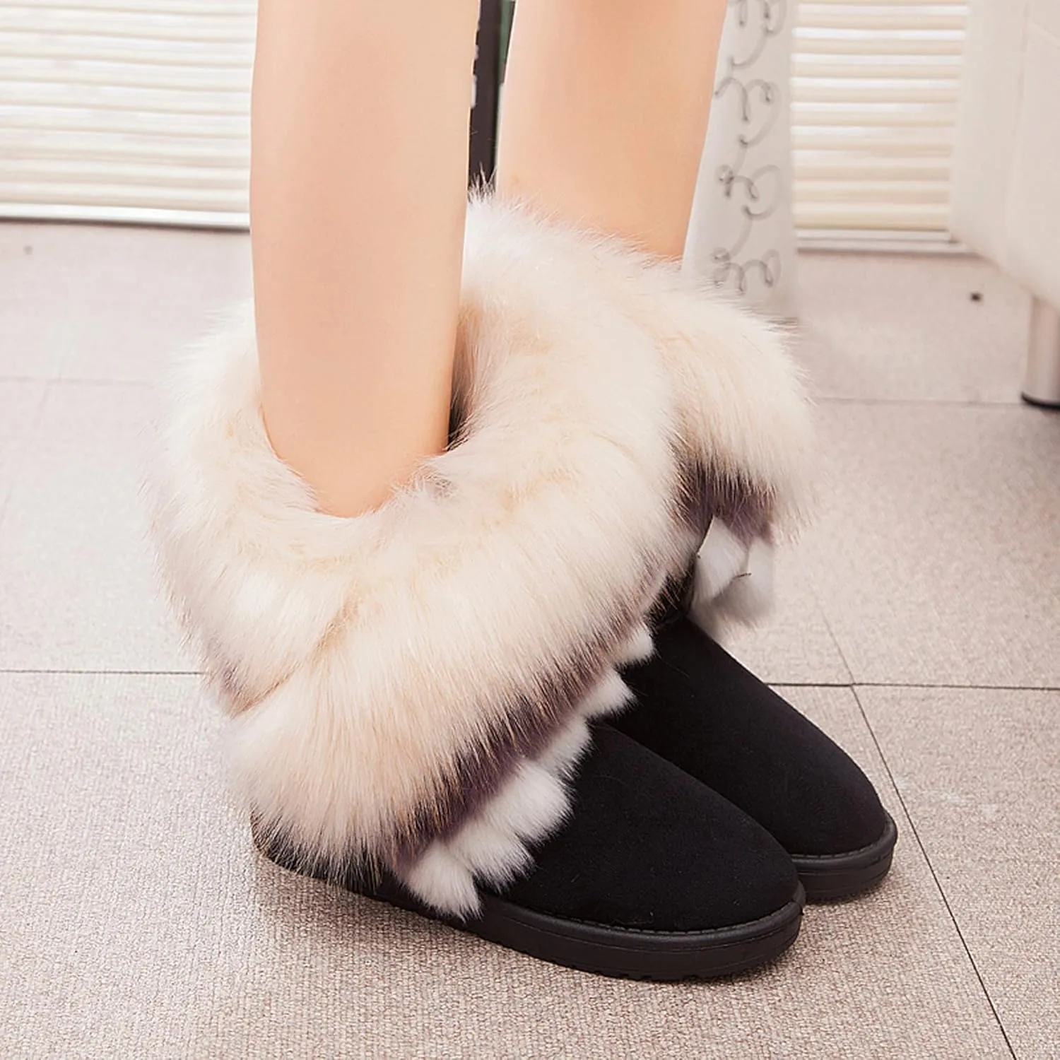 Dear Time Women's Warm Winter Snow Boots Wide Mid Calf Fashion Casual Ankle Booties Outdoor Anti-Slip Platform Boots Shoes for Girls