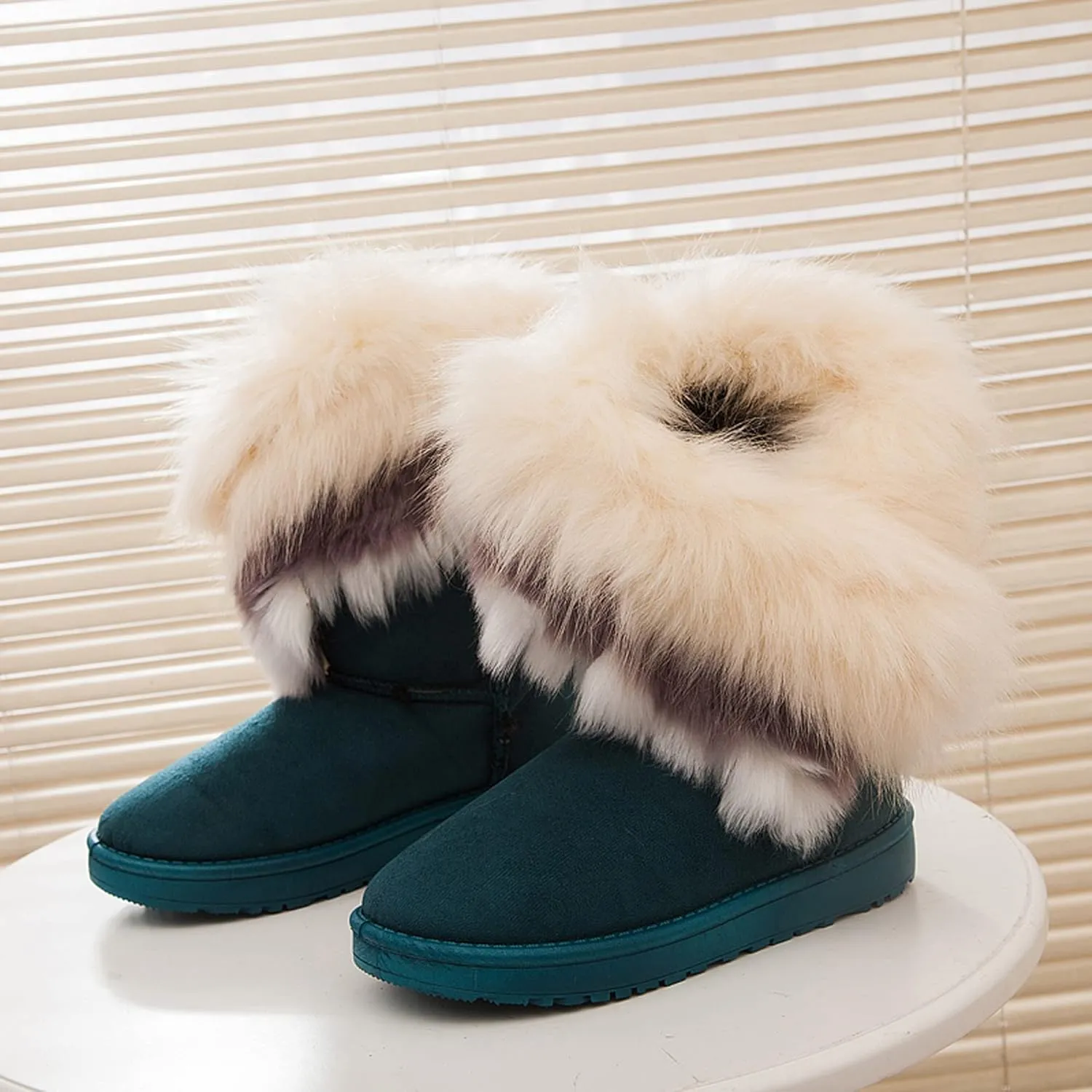 Dear Time Women's Warm Winter Snow Boots Wide Mid Calf Fashion Casual Ankle Booties Outdoor Anti-Slip Platform Boots Shoes for Girls