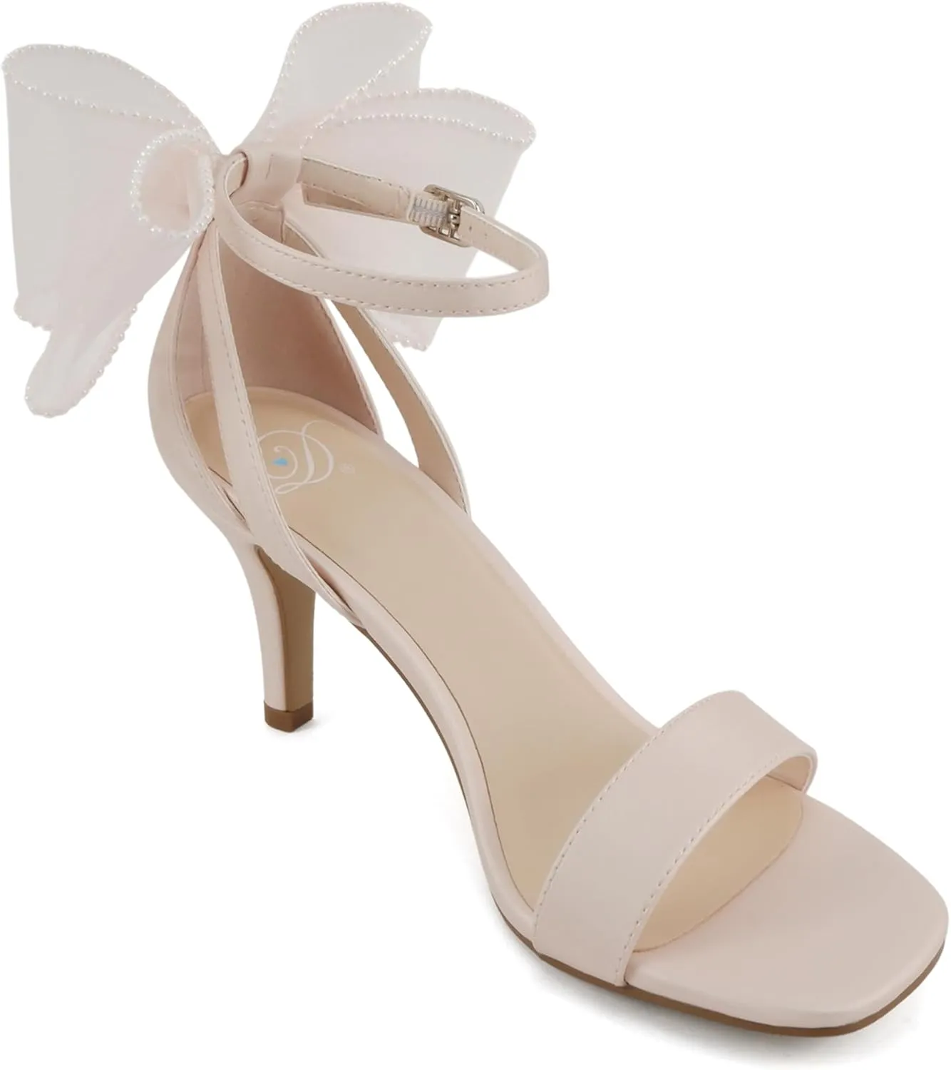 Delicious Everly ~ Women Ankle Strap Low Heel Bridal Dress Sandals
