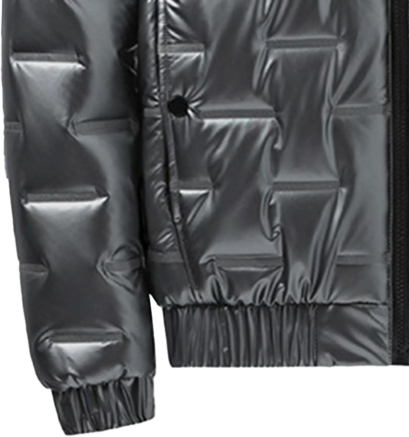 DGHM-JLMY Men's Glossy Padded Winter Hood Coat Metallic Full Zip Down Quilted Puffer Jacket Warm Plus Size Shiny Hooded Coat