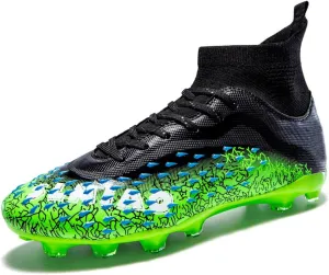 DHOVOR Boys Football Cleats High-Tops Football Shoes for Kids Soccer Cleats Professional Athletic Training Soccer Shoes
