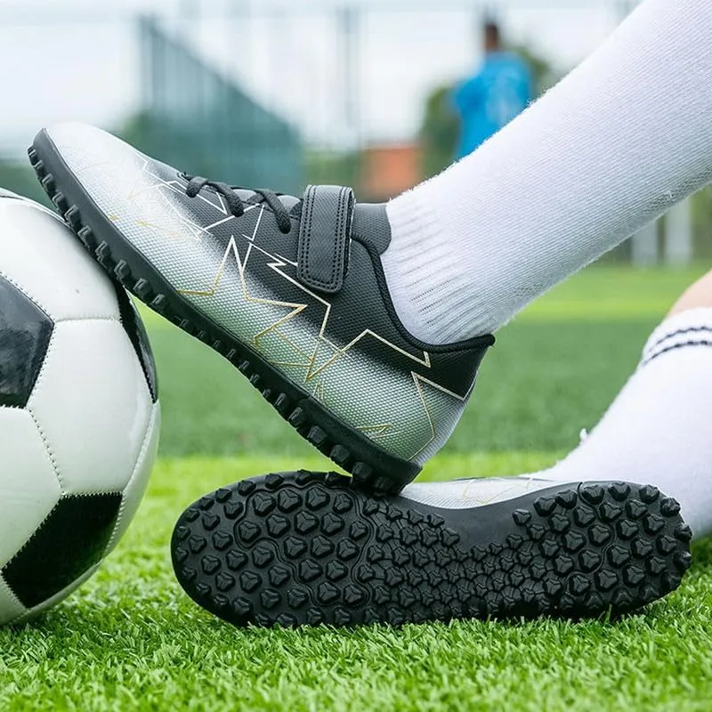 DHOVOR Kids Turf Soccer Shoes Boys Girls Soccer Cleats Youth Football Trainers Athletic Indoor Soccer Shoes for Boys (Little Kid/Big Kid)