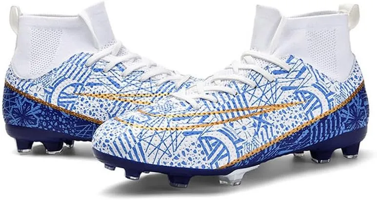 DHOVOR Men's Football Cleats Football Shoes Adult Athletics High-Top Football Trainers Football Cleats Teenagers Outdoor and Indoor Soccer Shoes