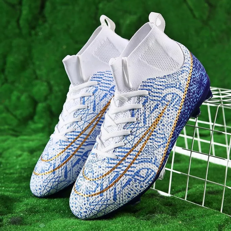 DHOVOR Men's Football Cleats Football Shoes Adult Athletics High-Top Football Trainers Football Cleats Teenagers Outdoor and Indoor Soccer Shoes