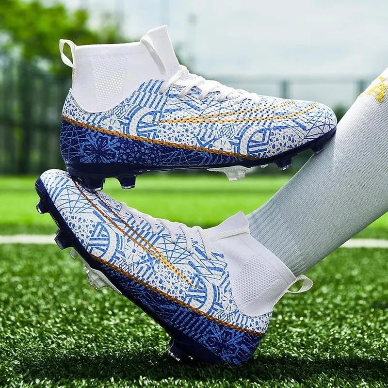 DHOVOR Men's Football Cleats Football Shoes Adult Athletics High-Top Football Trainers Football Cleats Teenagers Outdoor and Indoor Soccer Shoes