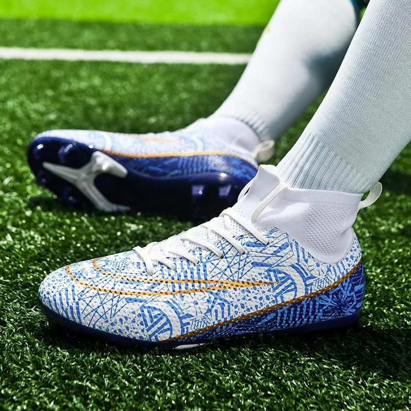 DHOVOR Men's Football Cleats Football Shoes Adult Athletics High-Top Football Trainers Football Cleats Teenagers Outdoor and Indoor Soccer Shoes