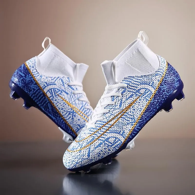 DHOVOR Men's Football Cleats Football Shoes Adult Athletics High-Top Football Trainers Football Cleats Teenagers Outdoor and Indoor Soccer Shoes