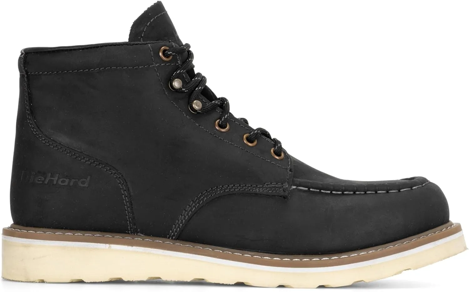 DieHard Mustang Wedge Black Boot – Soft Toe, Full Grain Leather, Slip-Resistant, Electrical Hazard Protection