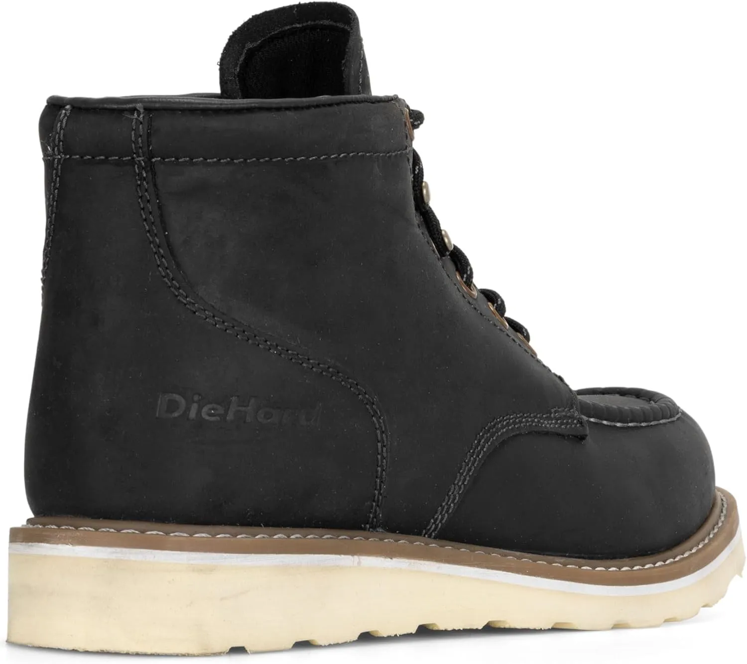 DieHard Mustang Wedge Black Boot – Soft Toe, Full Grain Leather, Slip-Resistant, Electrical Hazard Protection