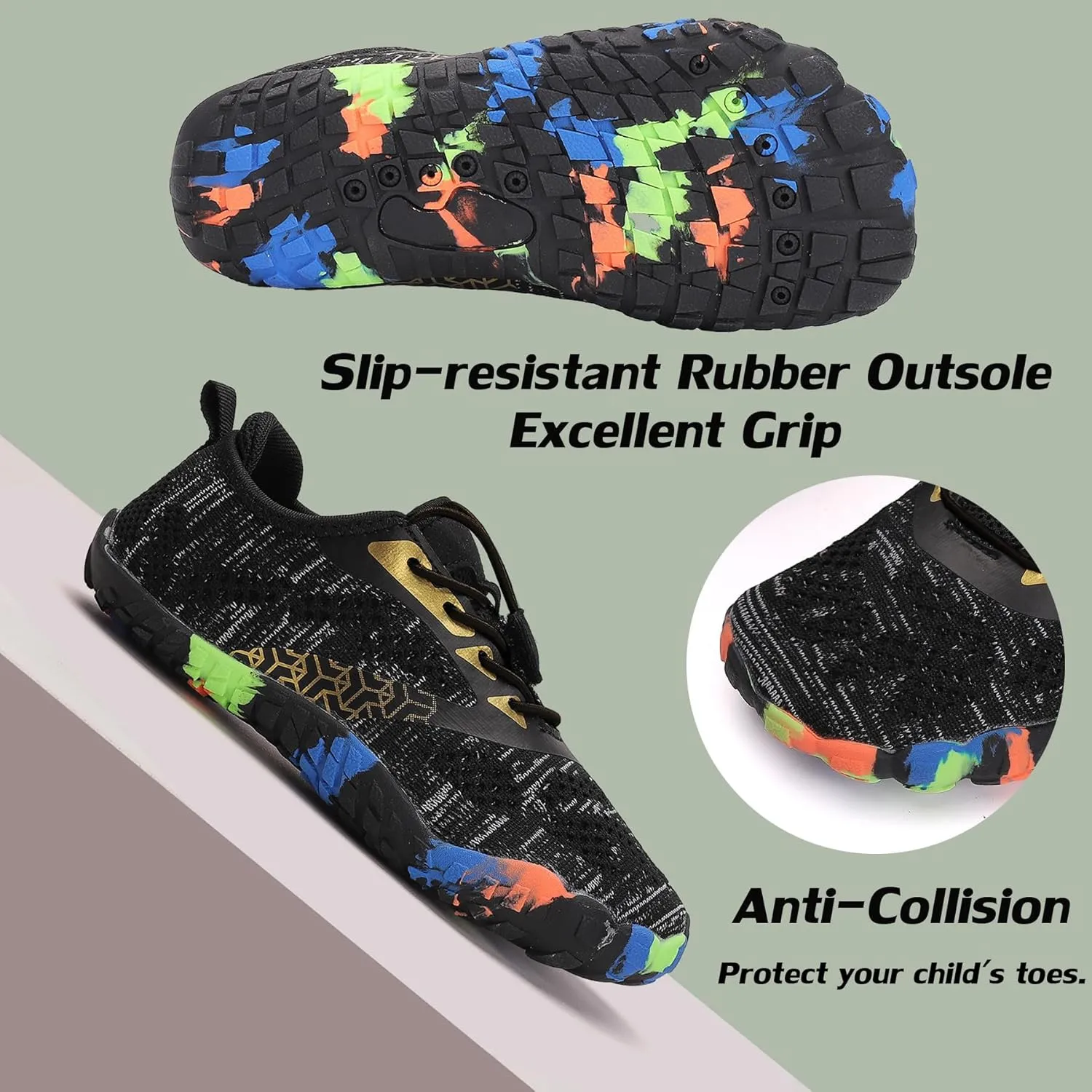 DimaiGlobal Kids Barefoot Shoes Boys Trail Running Shoes Girls Running Shoes Sneakers Athletic Tennis Shoes Toddler Little Kid Big Kid