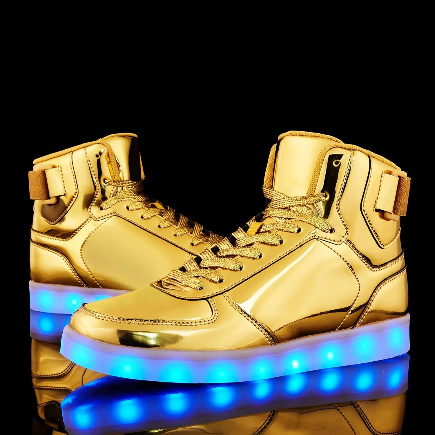 DIYJTS Unisex LED Light Up Shoes, Fashion High Top LED Sneakers USB Rechargeable Glowing Luminous Shoes for Men, Women, Teens