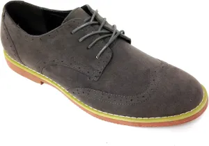 DK2S Men's Dress Suede Wingtip Classic Brogue Lace Up Leather Lined Oxfords Casual Shoes
