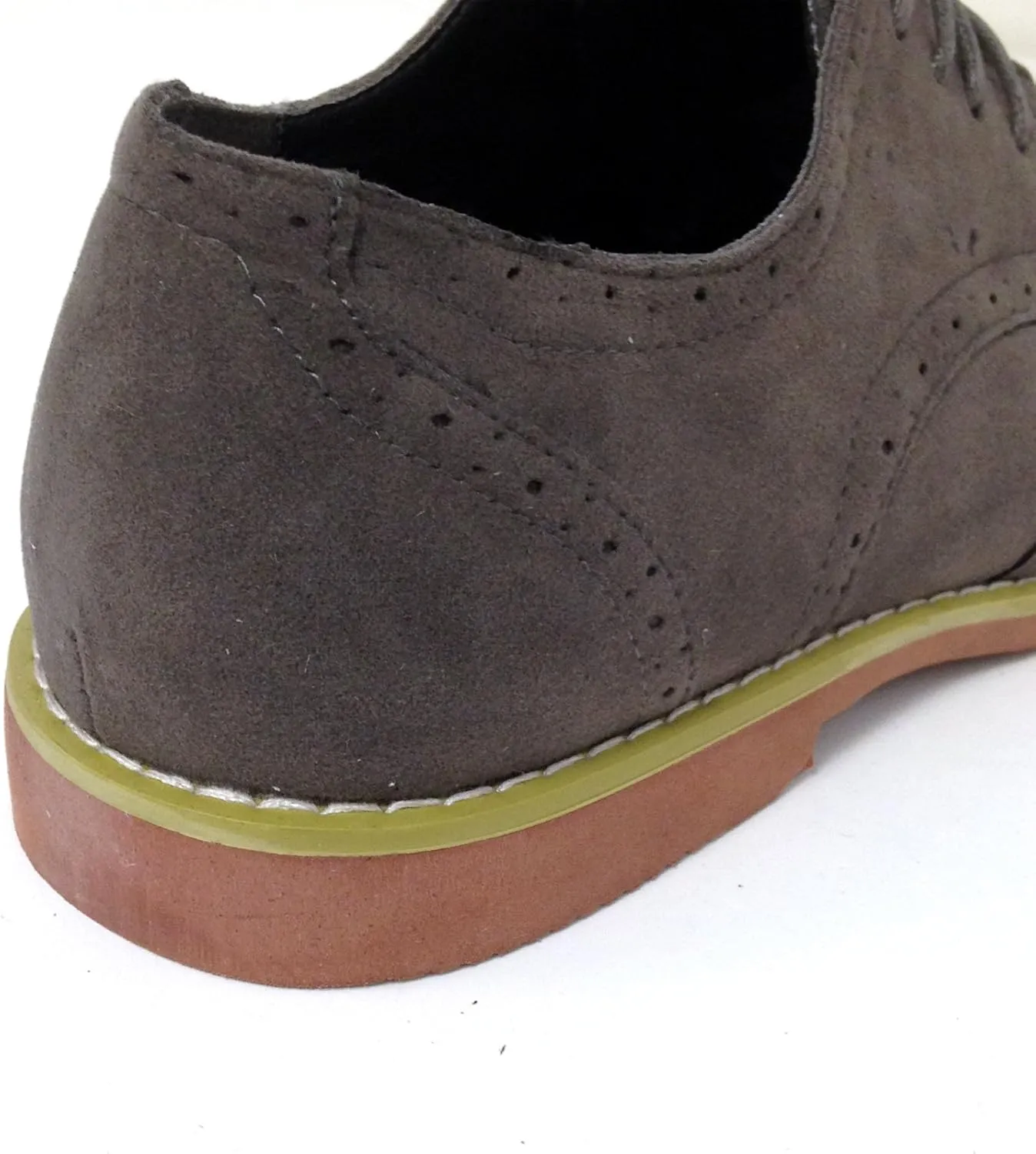 DK2S Men's Dress Suede Wingtip Classic Brogue Lace Up Leather Lined Oxfords Casual Shoes